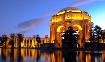 Northern California monument at sunset