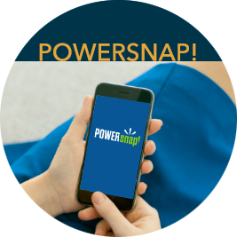 Round button that links to the Title!Snap page